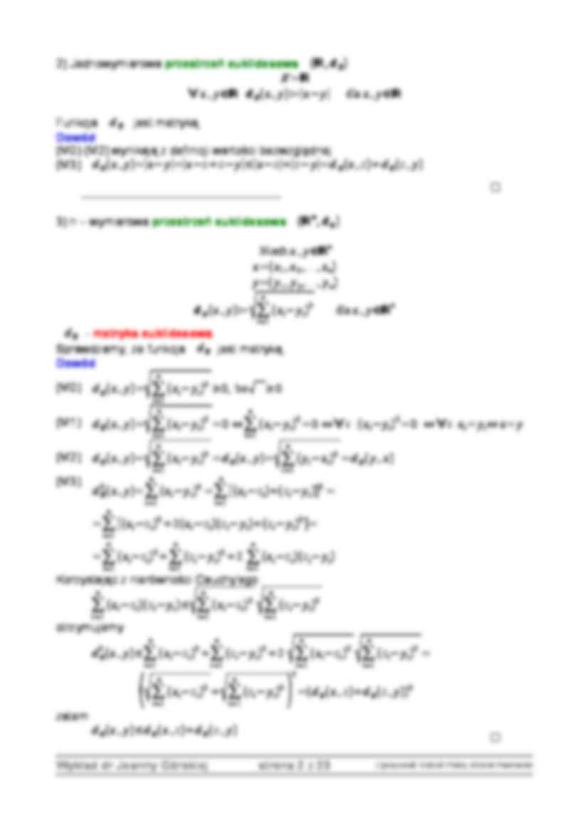 Matematyka - przestrzenie metryczne - strona 2