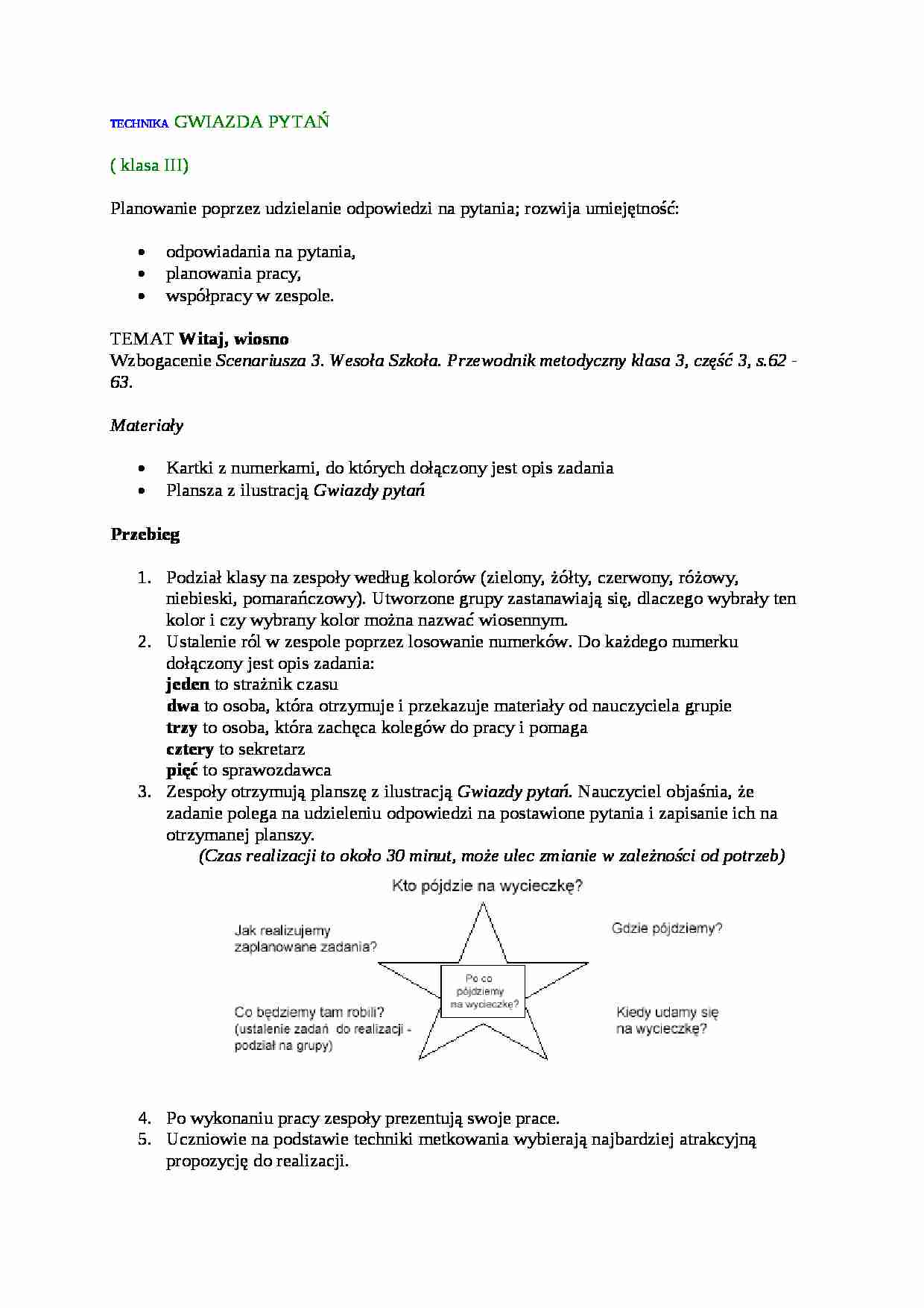 Nauczanie - technia gwiazda pytań - strona 1