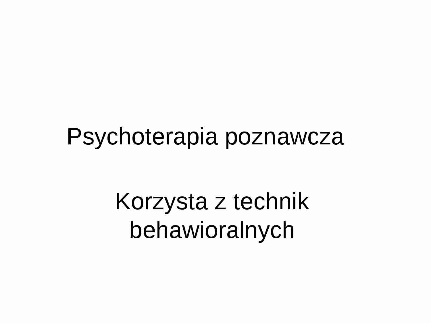 Psychoterapia poznawcza - strona 1