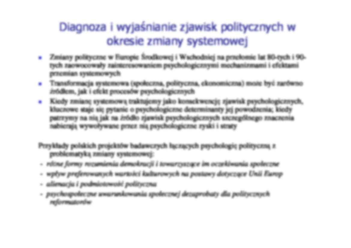 Psychologia polityczna  a zmiana systemowa w Polsce - strona 2