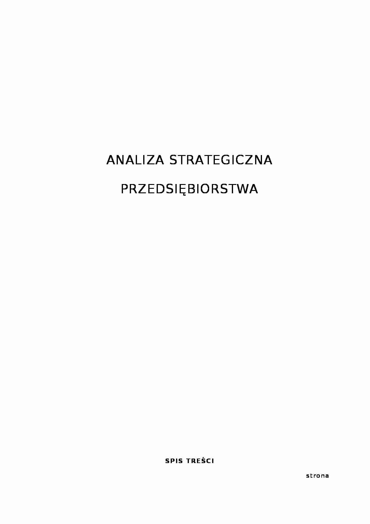 Analiza strategiczna PUDM - przedsiębiorstwo - strona 1