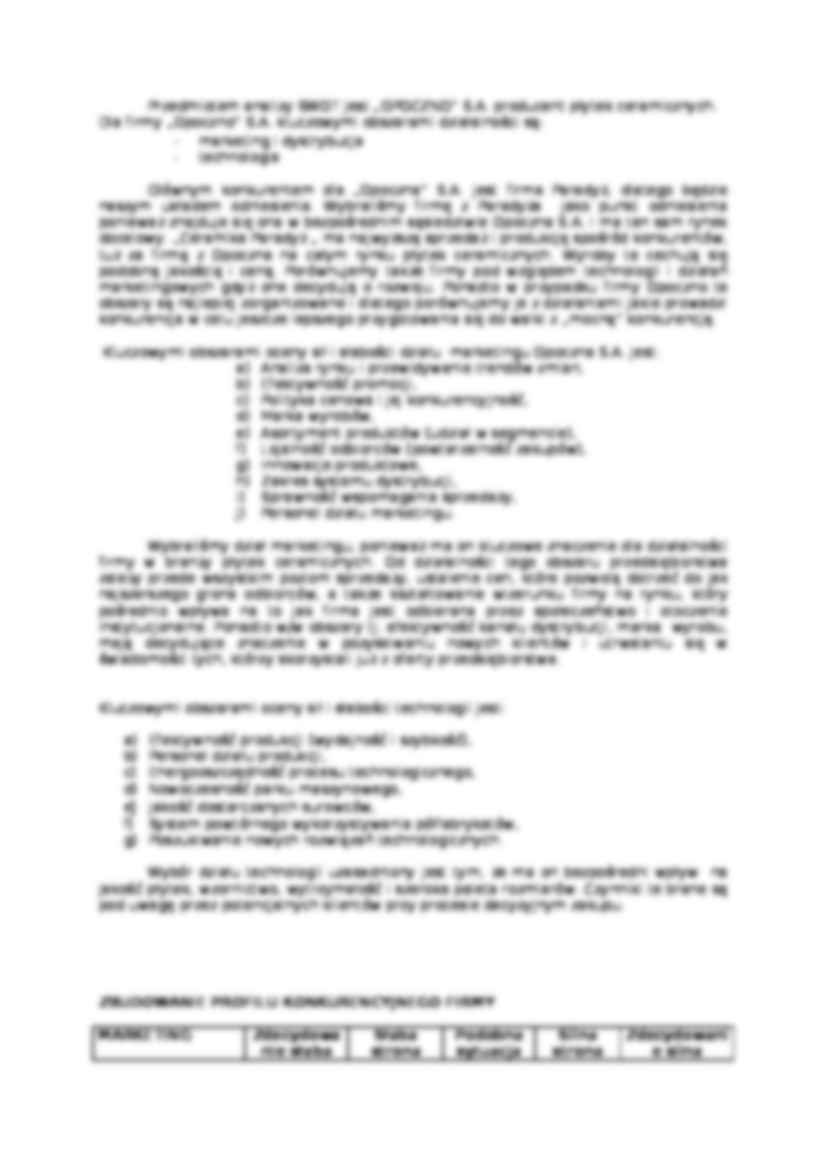 Analiza SWOT - Opoczno SA - Profil konkurencyjny - strona 2