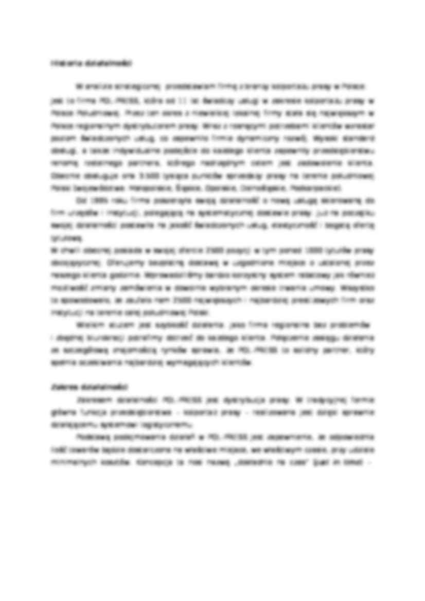 Analiza strategiczna  POL-PRESS - Zakres działalności - strona 2