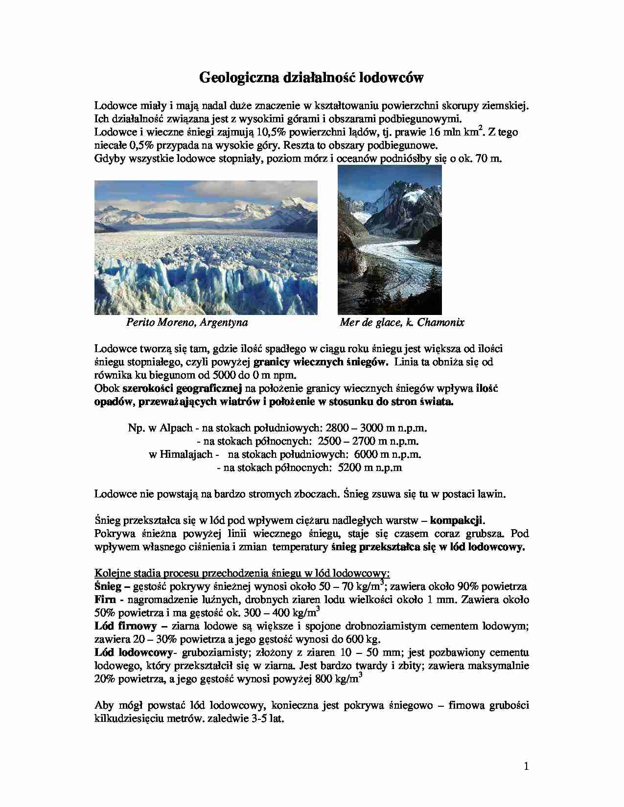 Geologiczna działalność lodowców - strona 1