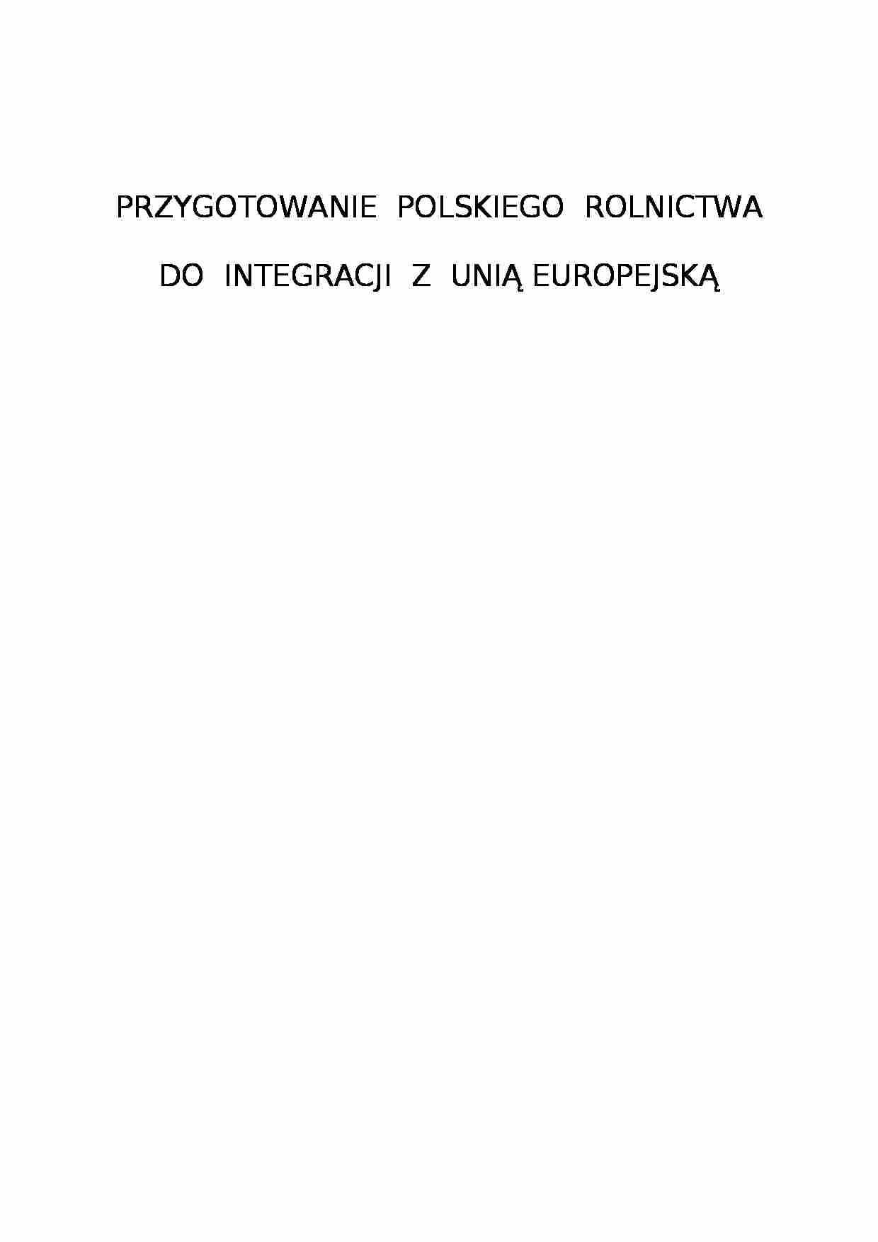 Polskie rolnictwa a integracja europejska - strona 1