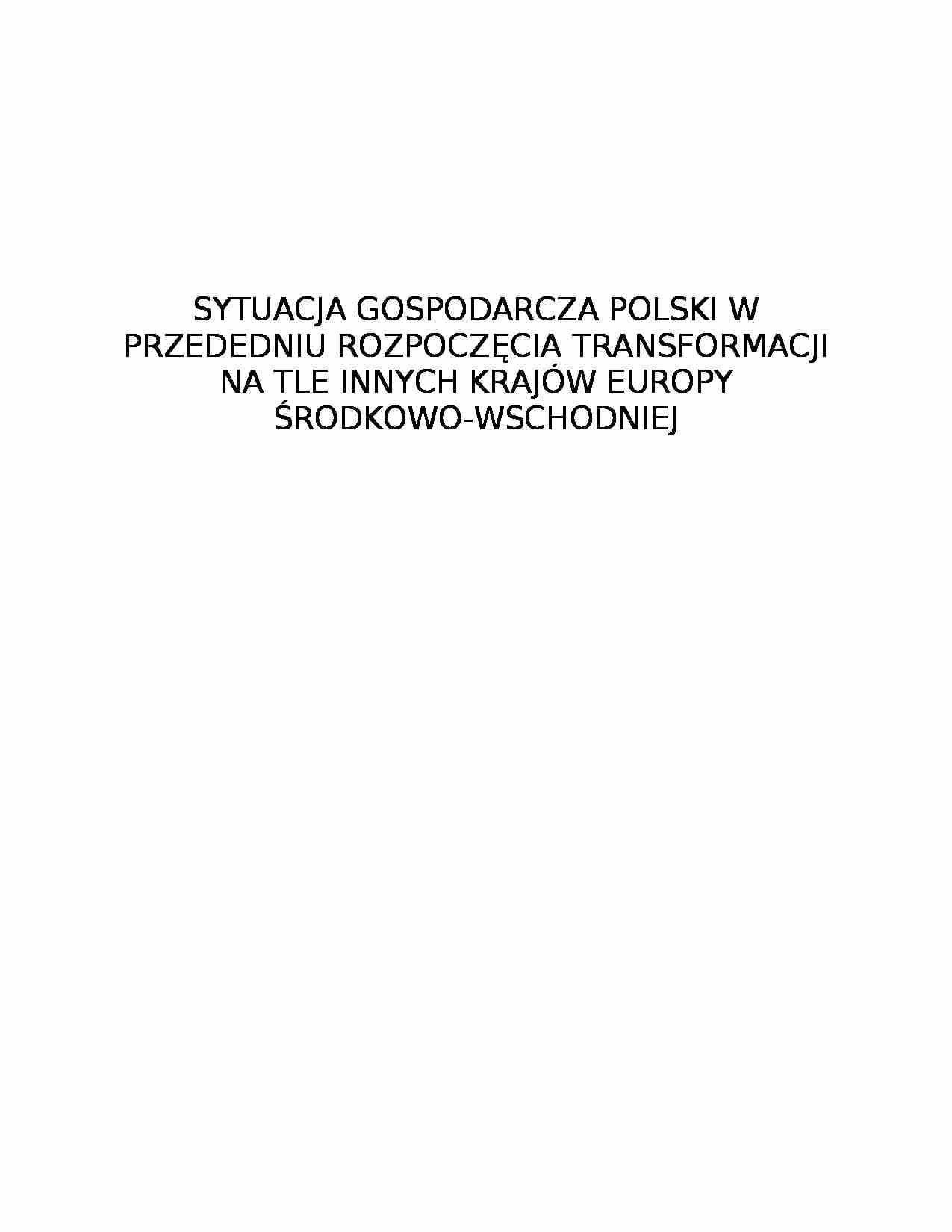 Sytuacja gospodarcza Polski przed transformacją - strona 1