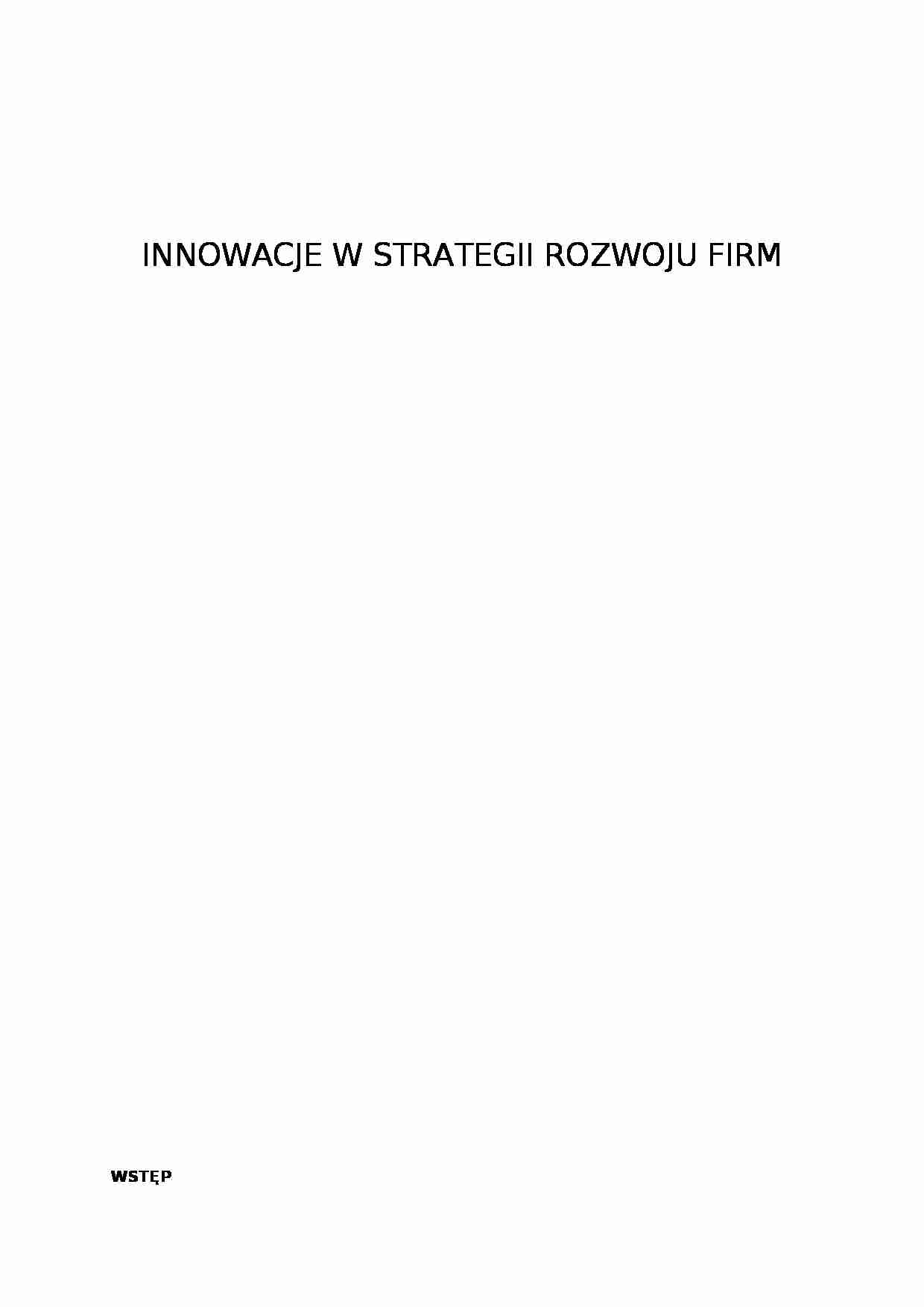 Innowacje w strategii rozwoju firm - strona 1
