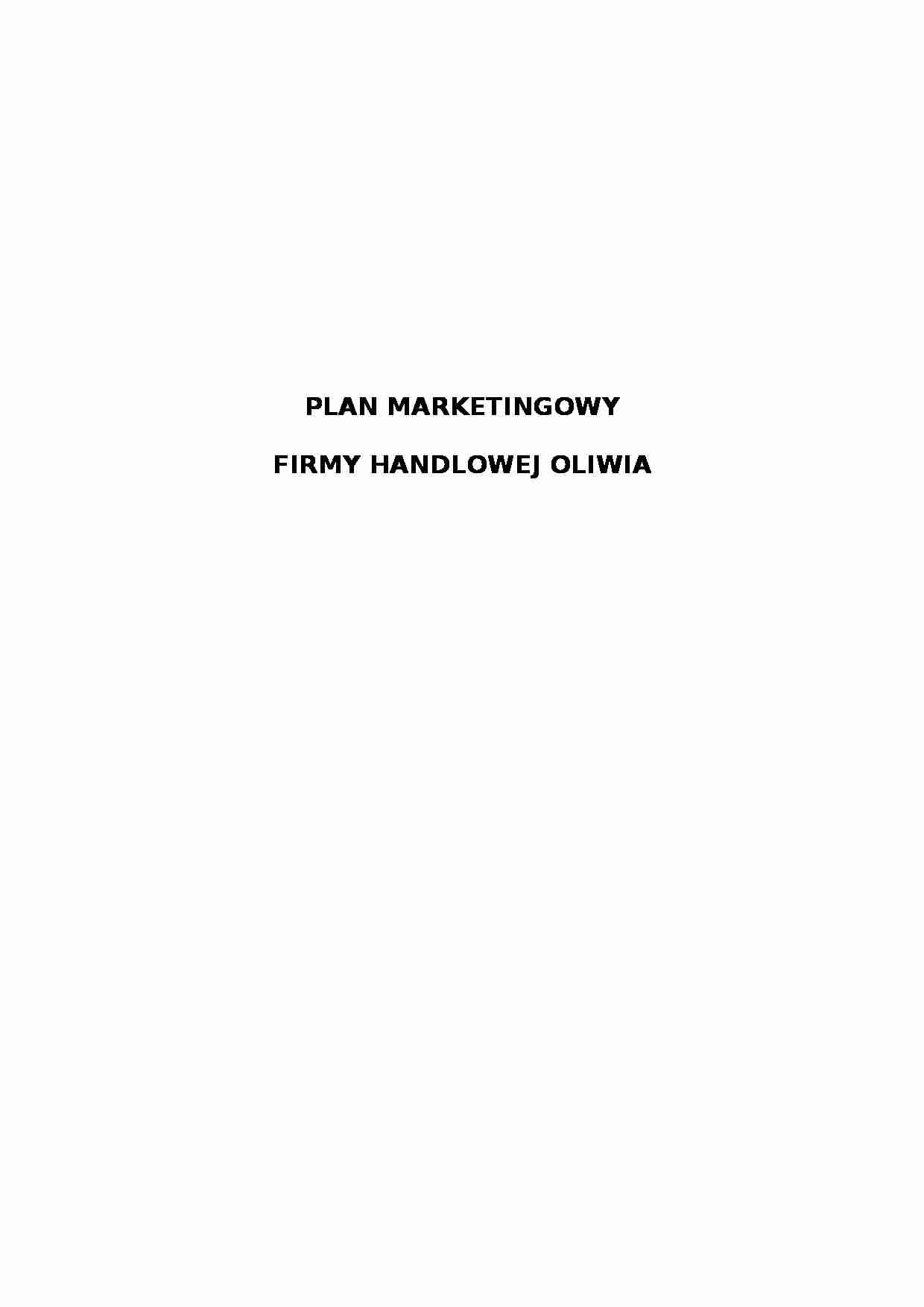 Plan marketingowy - firma handlowa - strona 1