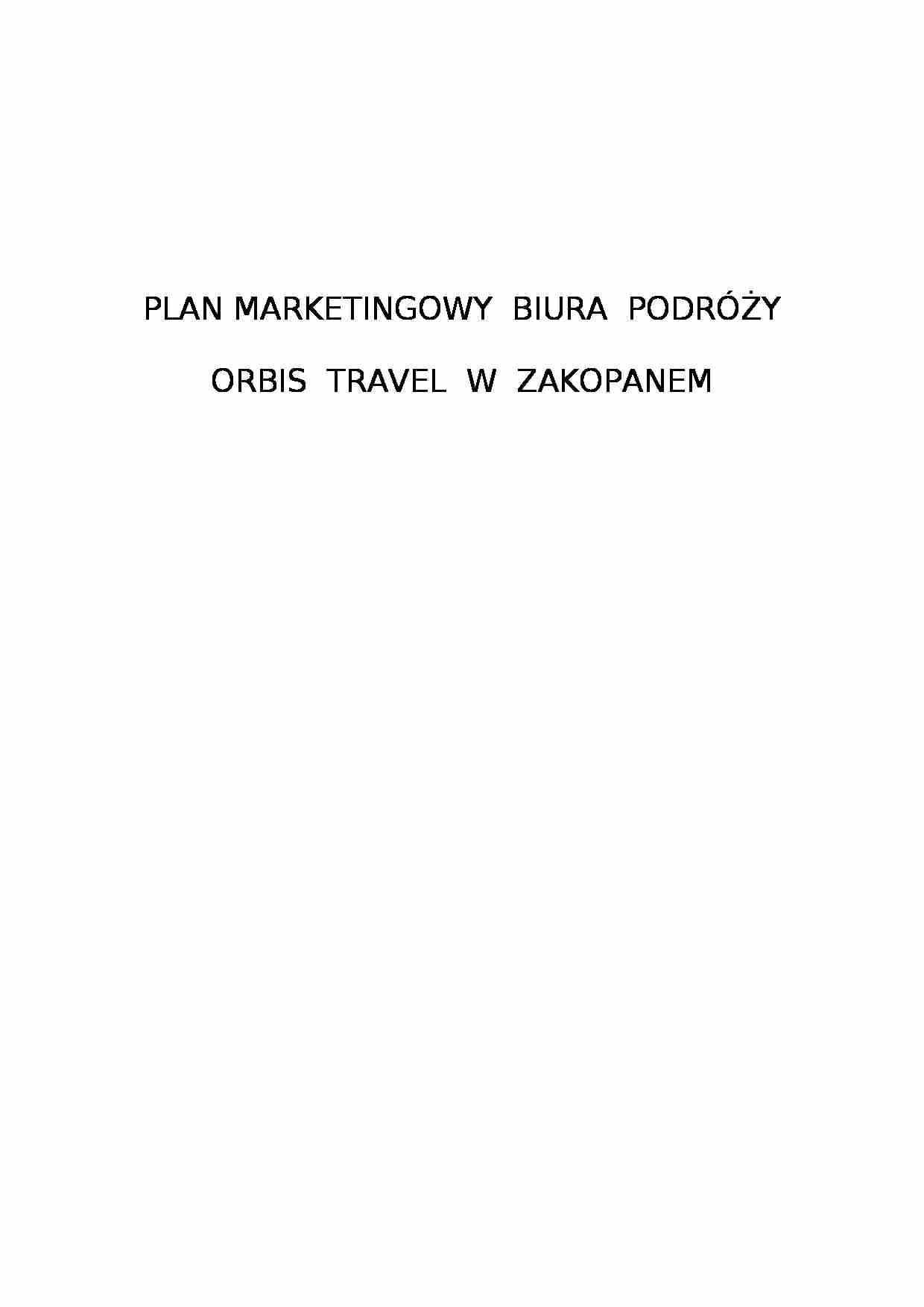 Plan marketingowy biura podróży - strona 1