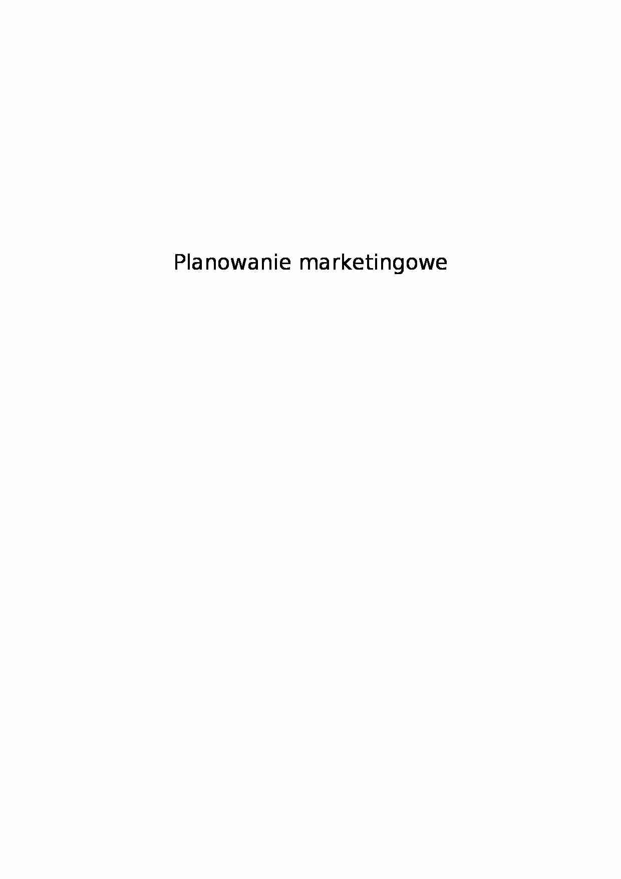Planowanie marketingowe - strona 1