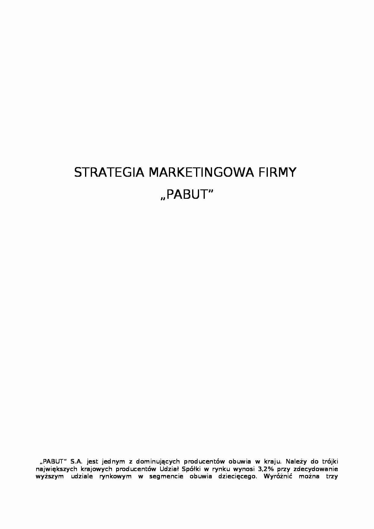 Strategia marketingowa firmy - produkcja obuwia - strona 1