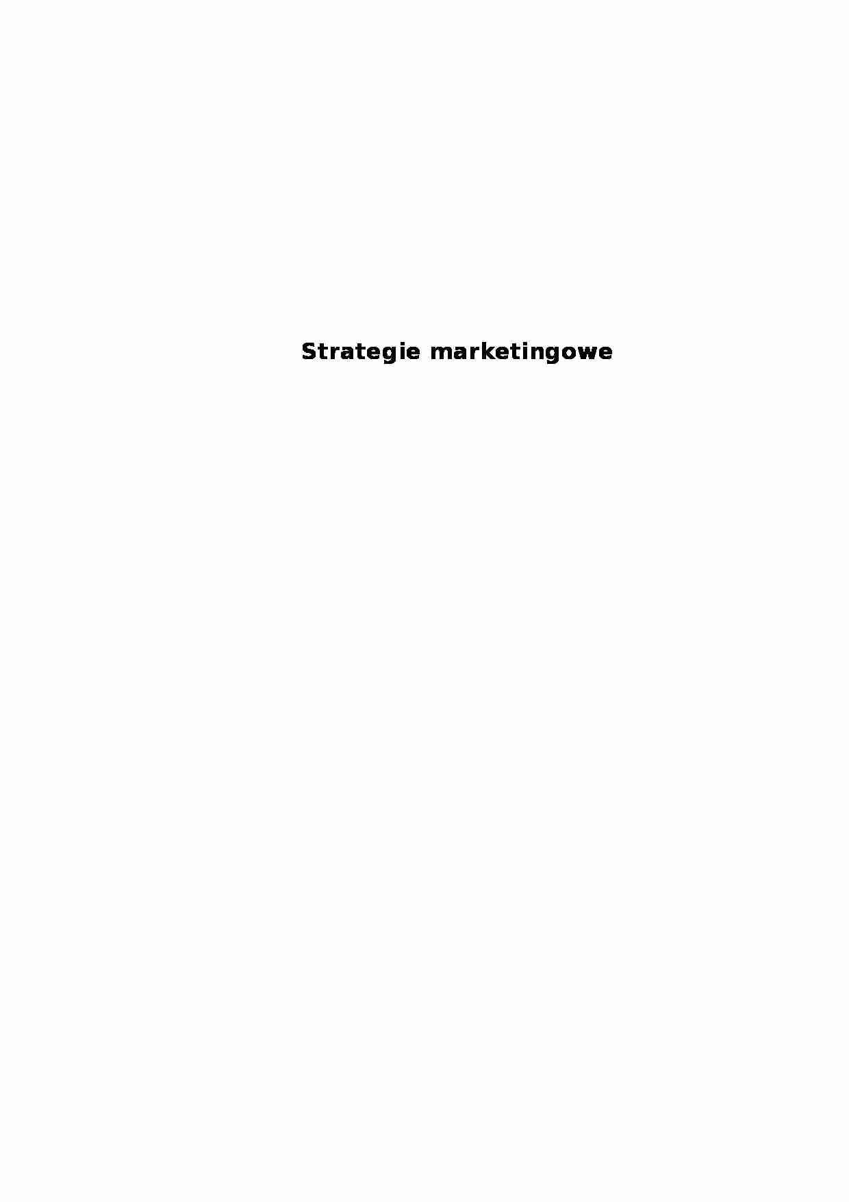 Strategie marketingowe - strona 1