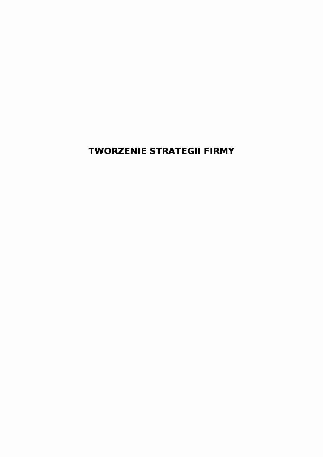 Tworzenie strategii firmy - strona 1