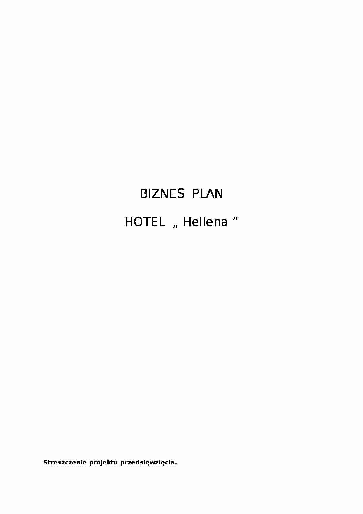 Biznes plan - hotel Hellena - strona 1