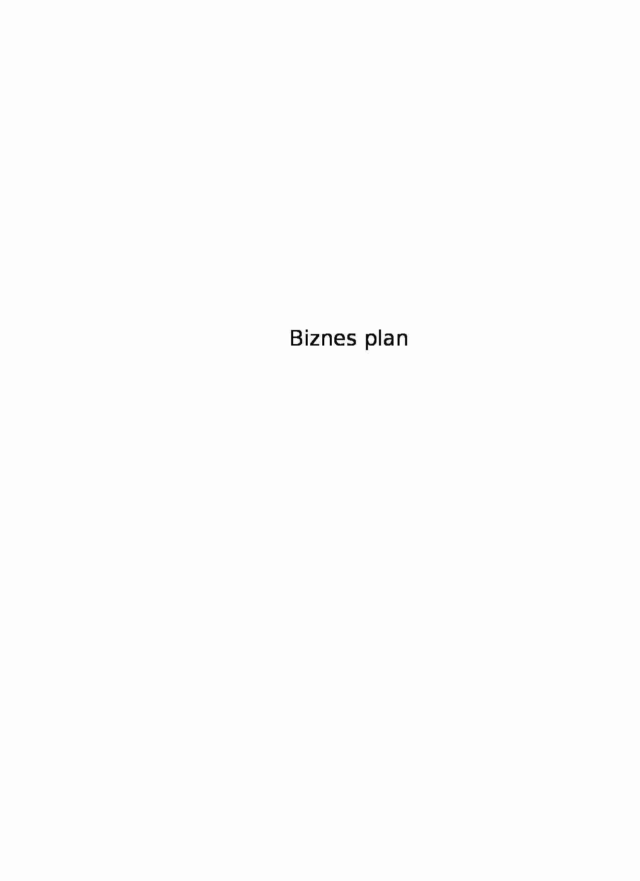 Biznes plan Alf sp. z o.o. - przykład - strona 1