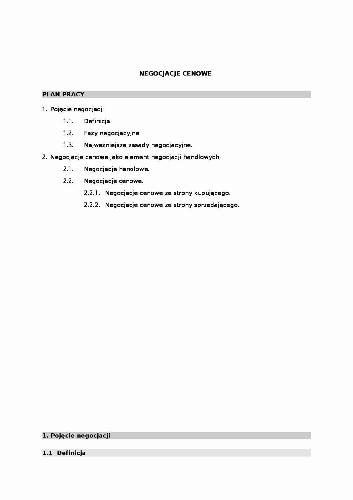 Zarządzanie - negocjacje cenowe - strona 1