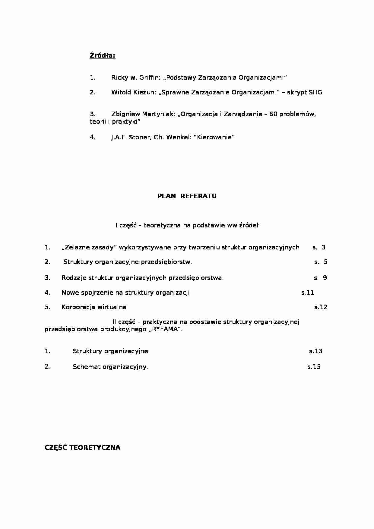 Zarządzanie - struktura organizacji - strona 1