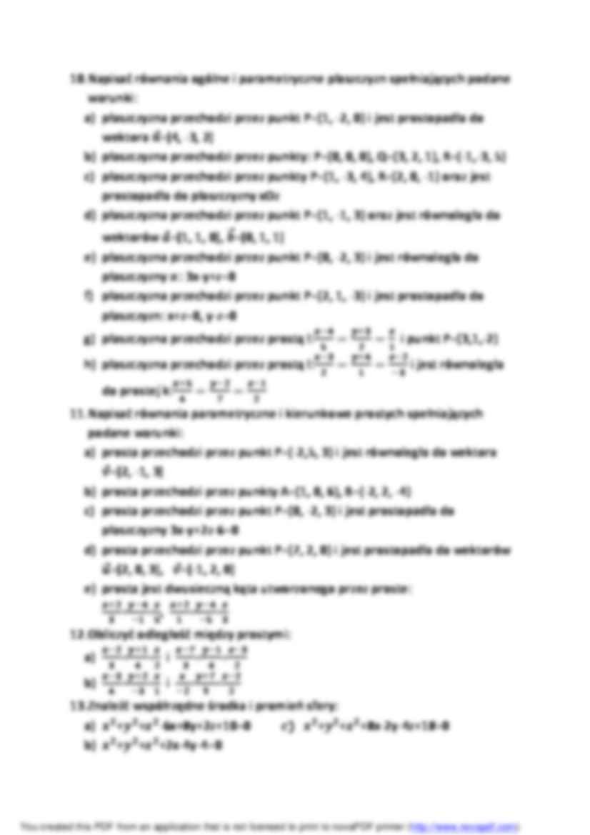 Geometria analityczna - zadania z algebry - strona 2