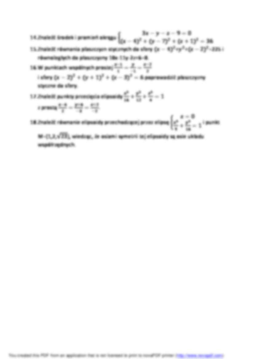 Geometria analityczna - zadania z algebry - strona 3