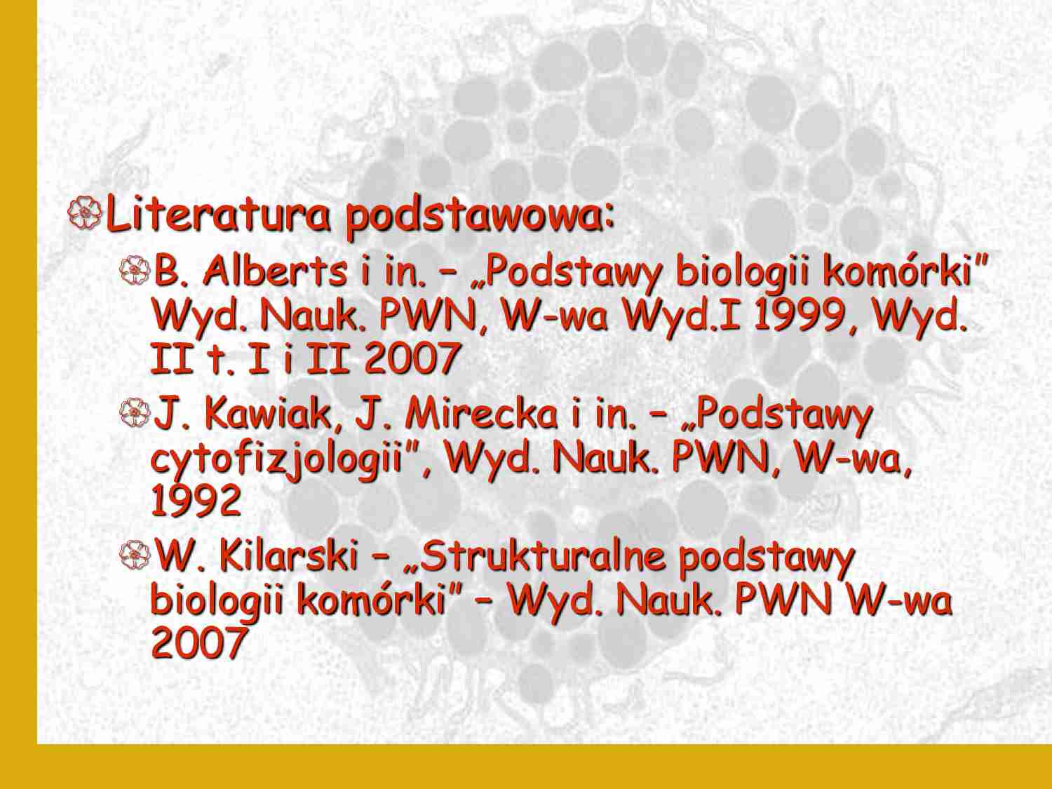 Biologia komórki - wykład 1 - strona 1
