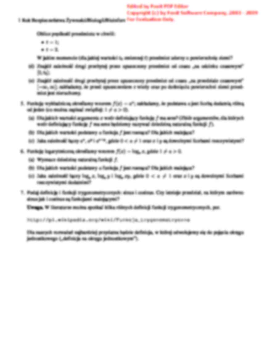 Listy zadań z matematyki dla zootechniki - strona 2