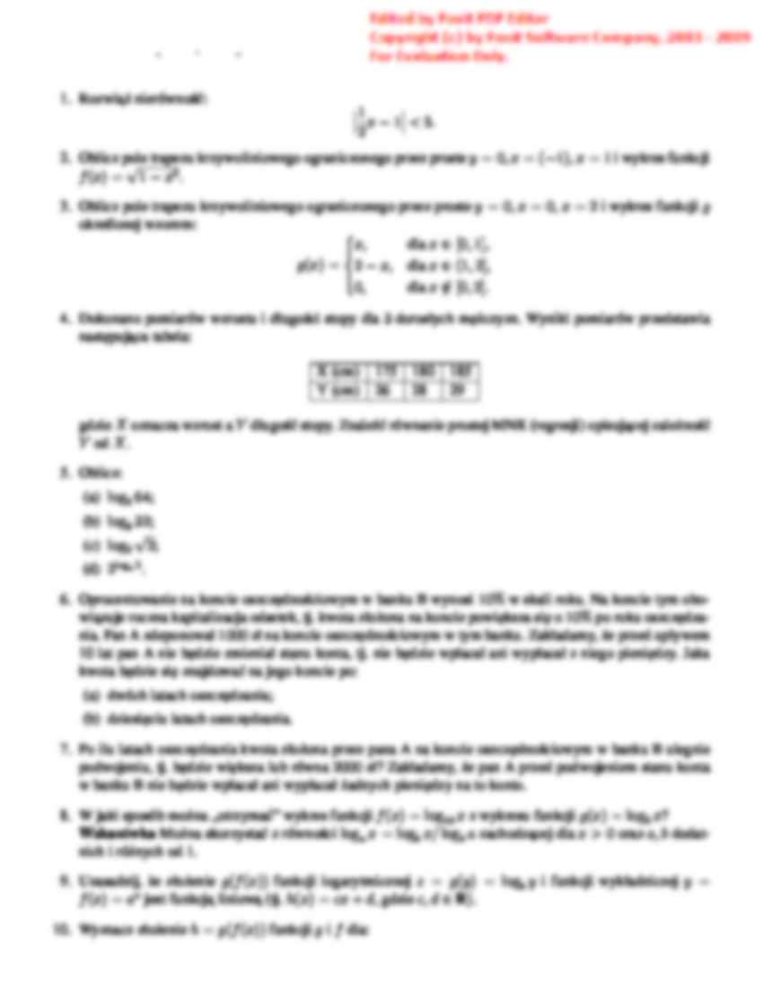 Listy zadań z matematyki dla zootechniki - strona 3