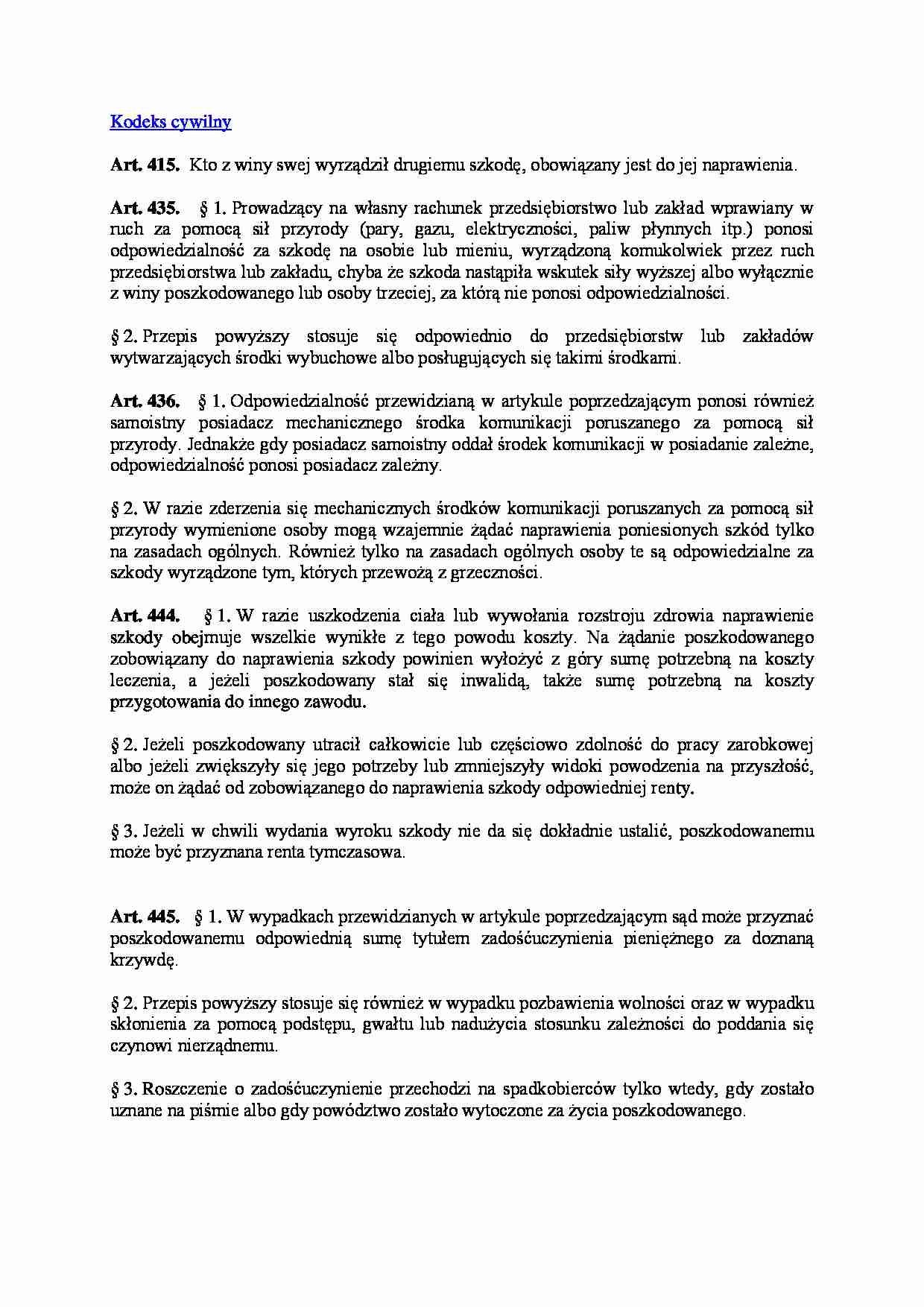 Przepisy Kodeksu Cywilnego - strona 1