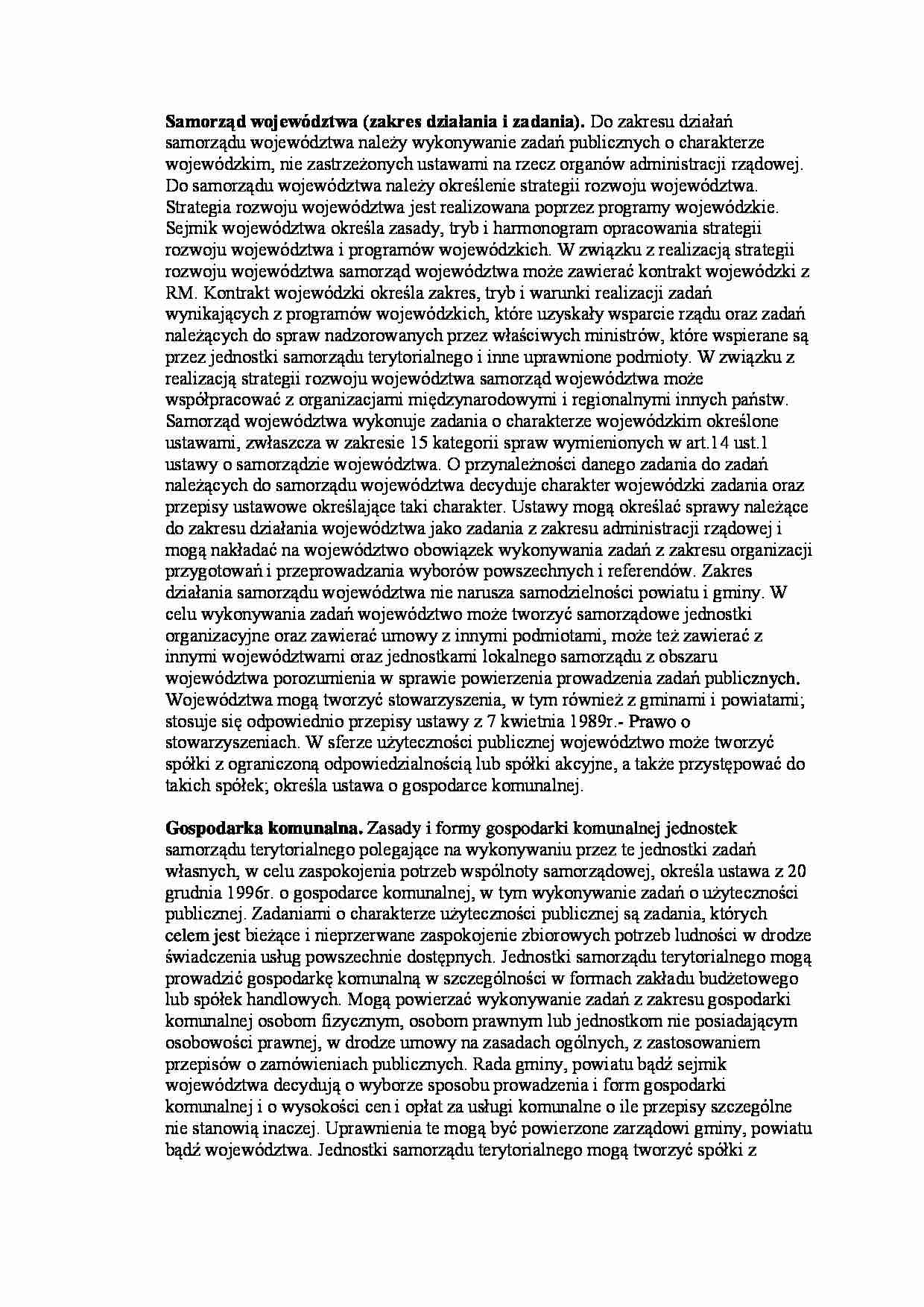 Samorząd województwa - zakres działania i zadania - strona 1