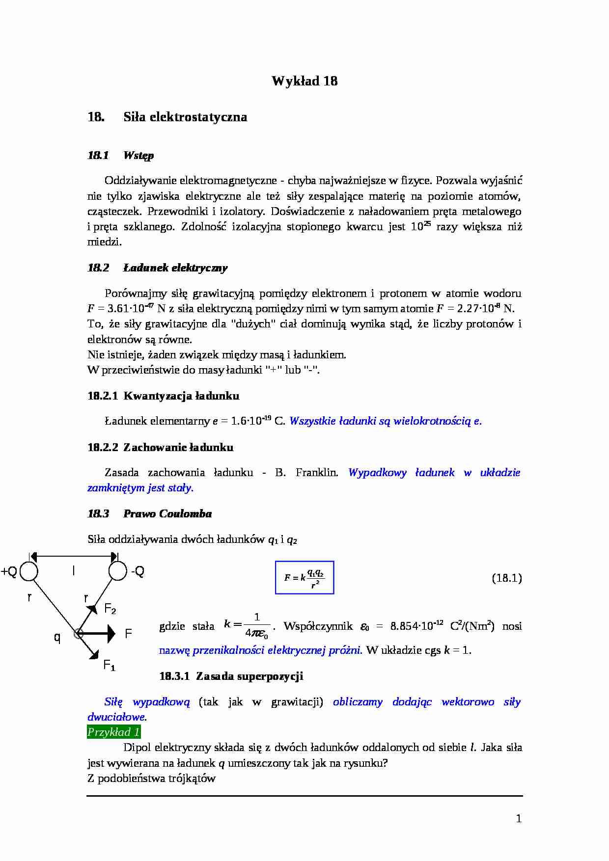 Siła elektrostatyczna - strona 1