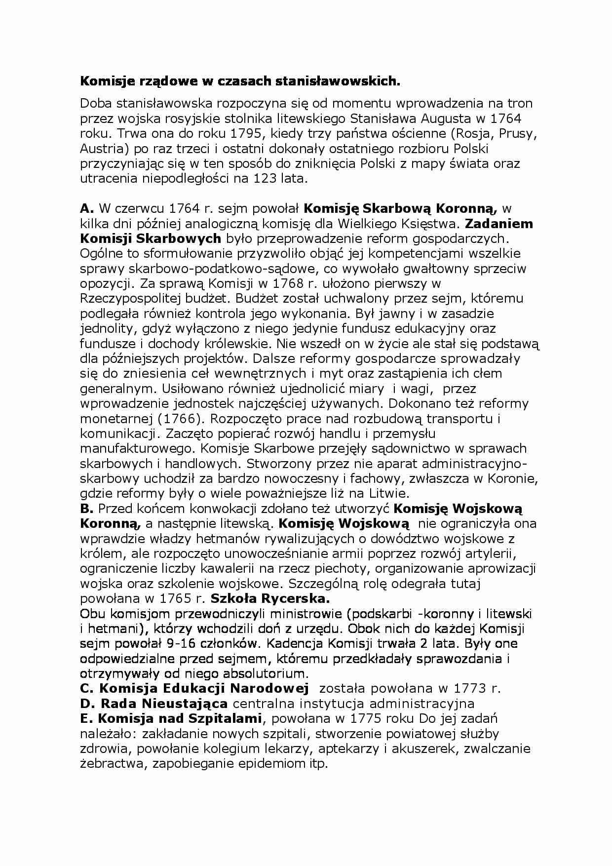 Komisje rządowe w czasach stanisławowskich - strona 1