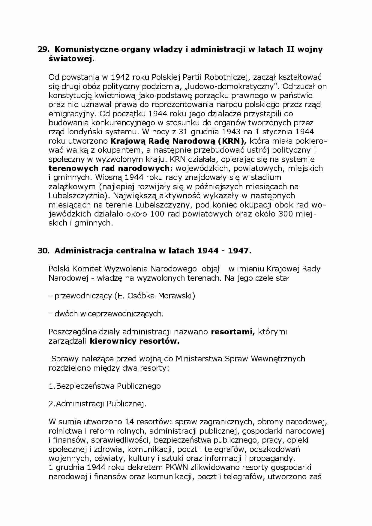 Komunistyczne organy władzy i administracji w latach II wojny światowej - strona 1