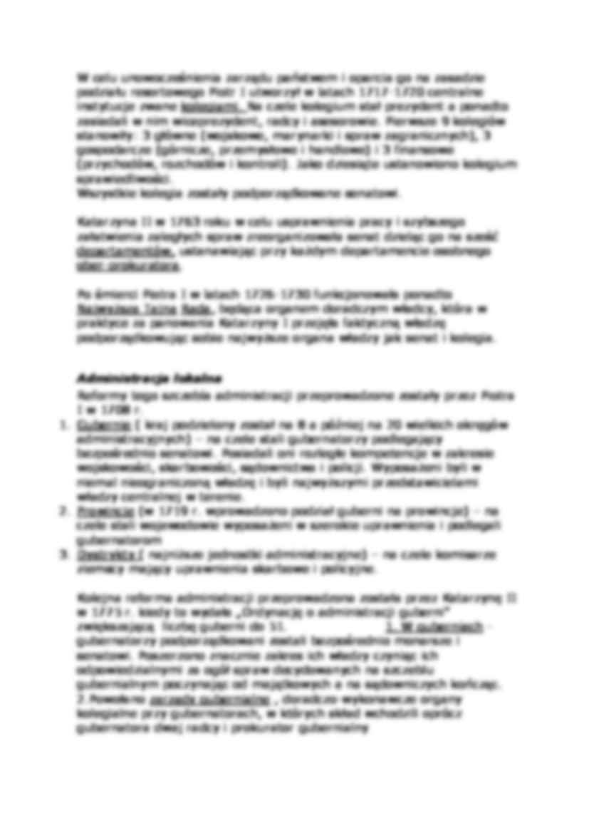 Reformy zarządu w Rosji za Piotra I i Katarzyny II - strona 2