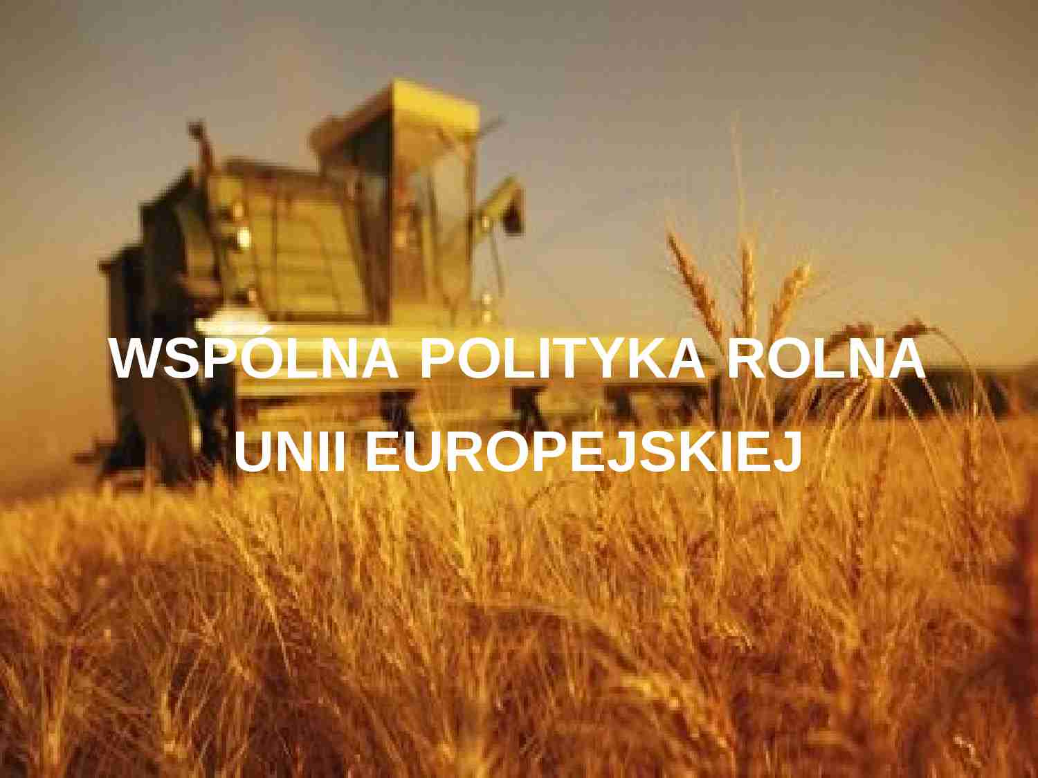 Wspólna polityka rolna Unii Europejskiej - strona 1