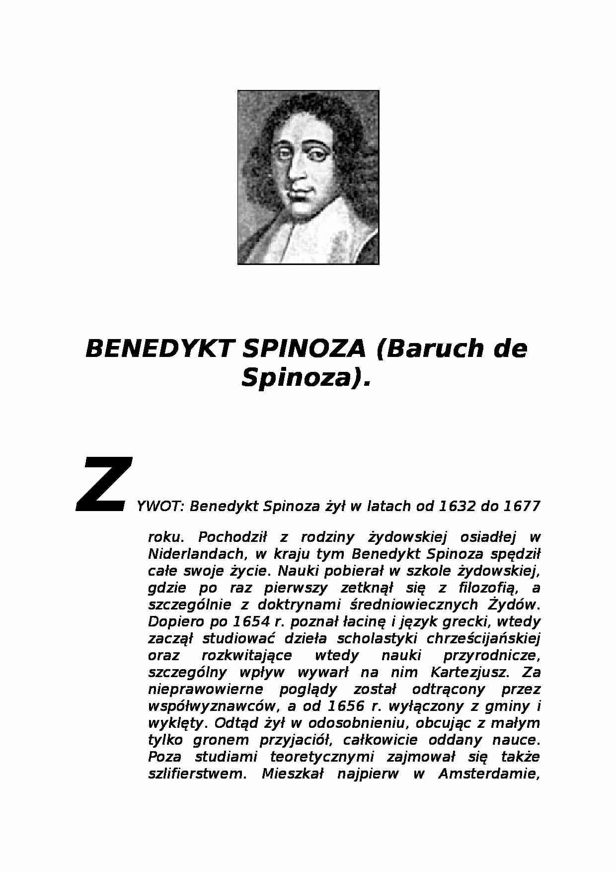 Biografia - Benedykt Spinoza - strona 1