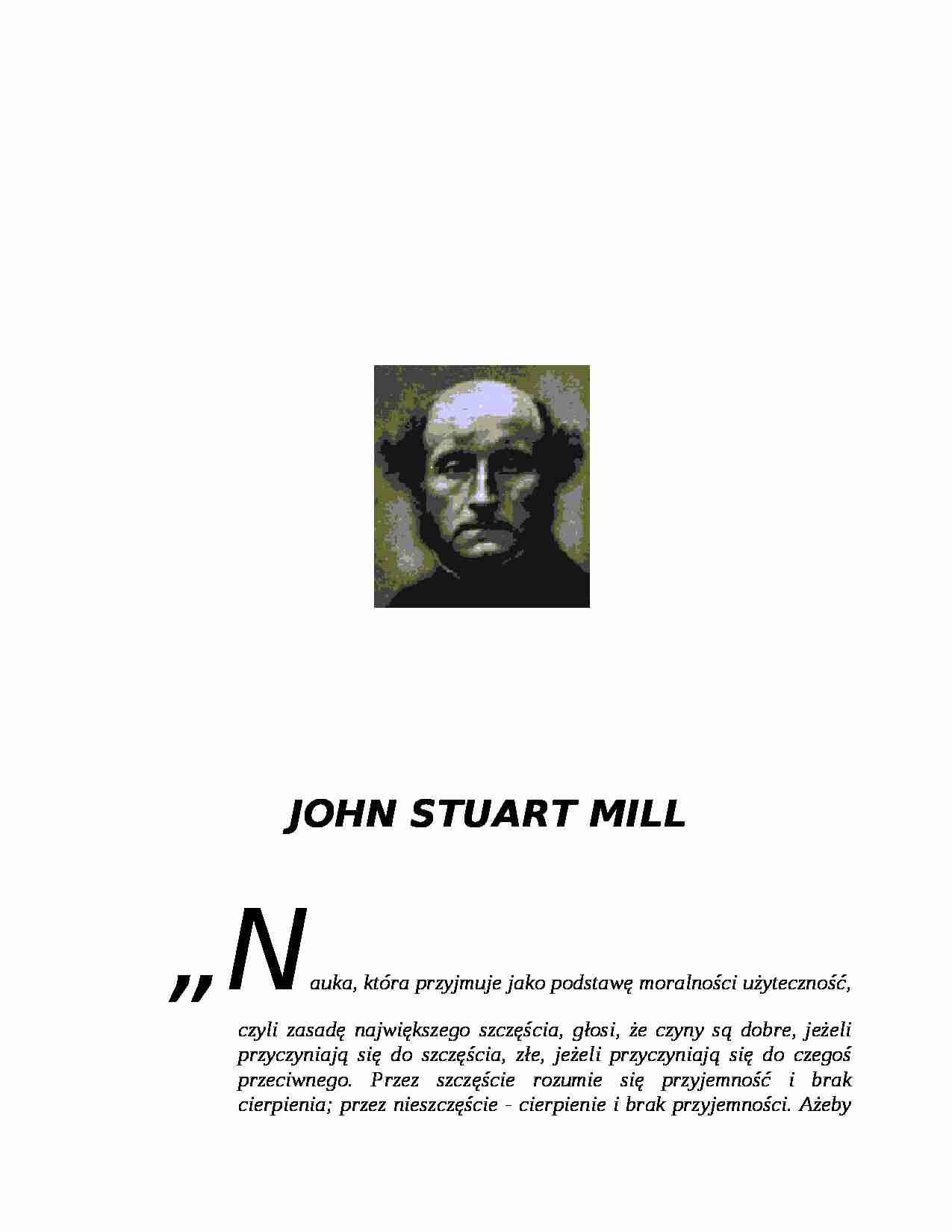 Biografia -  John Stuart Mill - strona 1