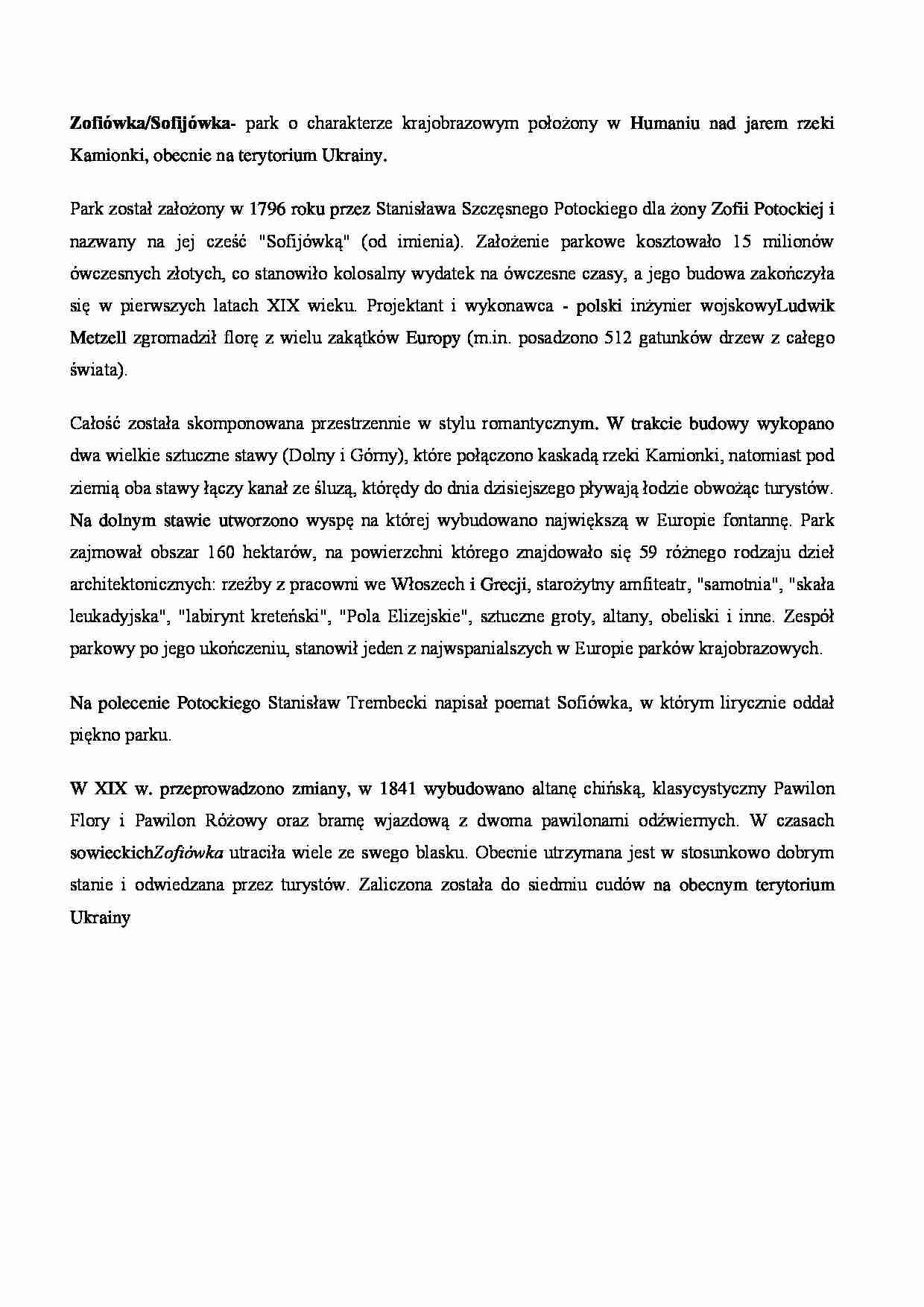 Zofiówka/Sofijówka - opis - strona 1
