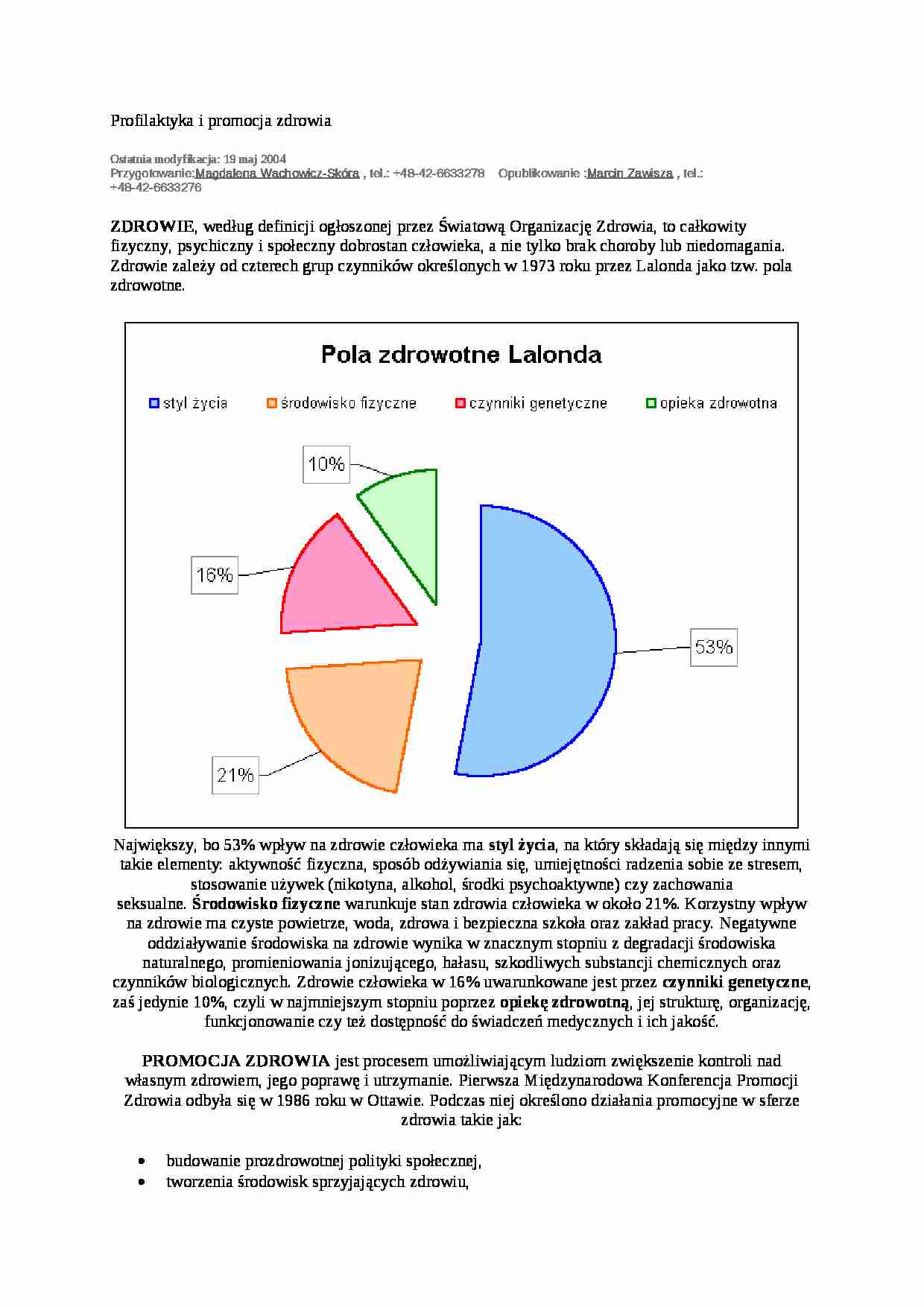 Profilaktyka i promocja zdrowia  Notatek.pl