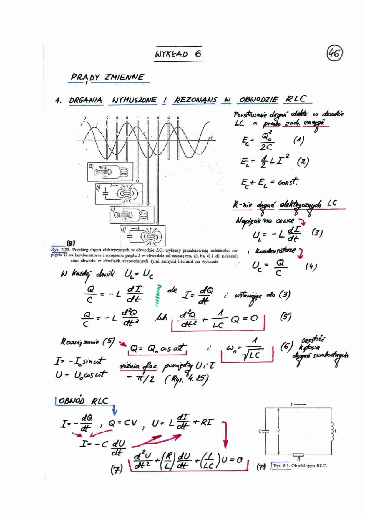 Prądy zmienne - notatki z wykładu z fizyki - strona 1