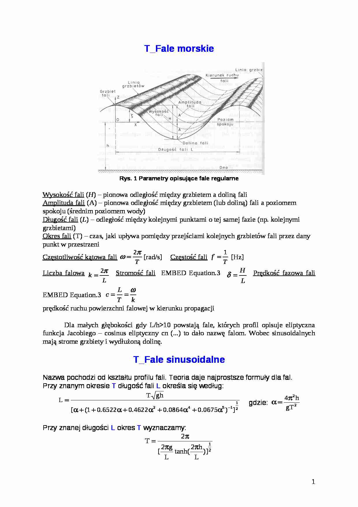 Falowanie regularne - parametry  - strona 1