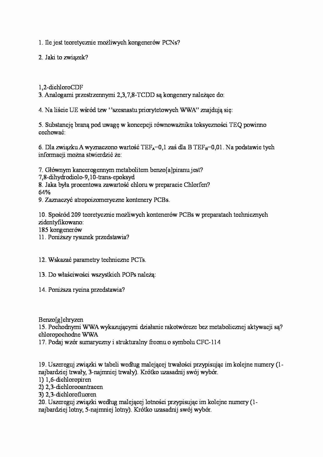 Chemia środowiska - pytania - strona 1