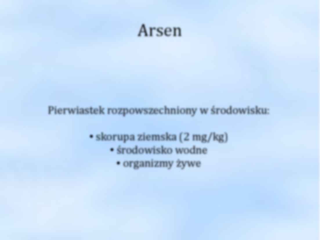Toksykologia - prezentacja arsen - strona 2
