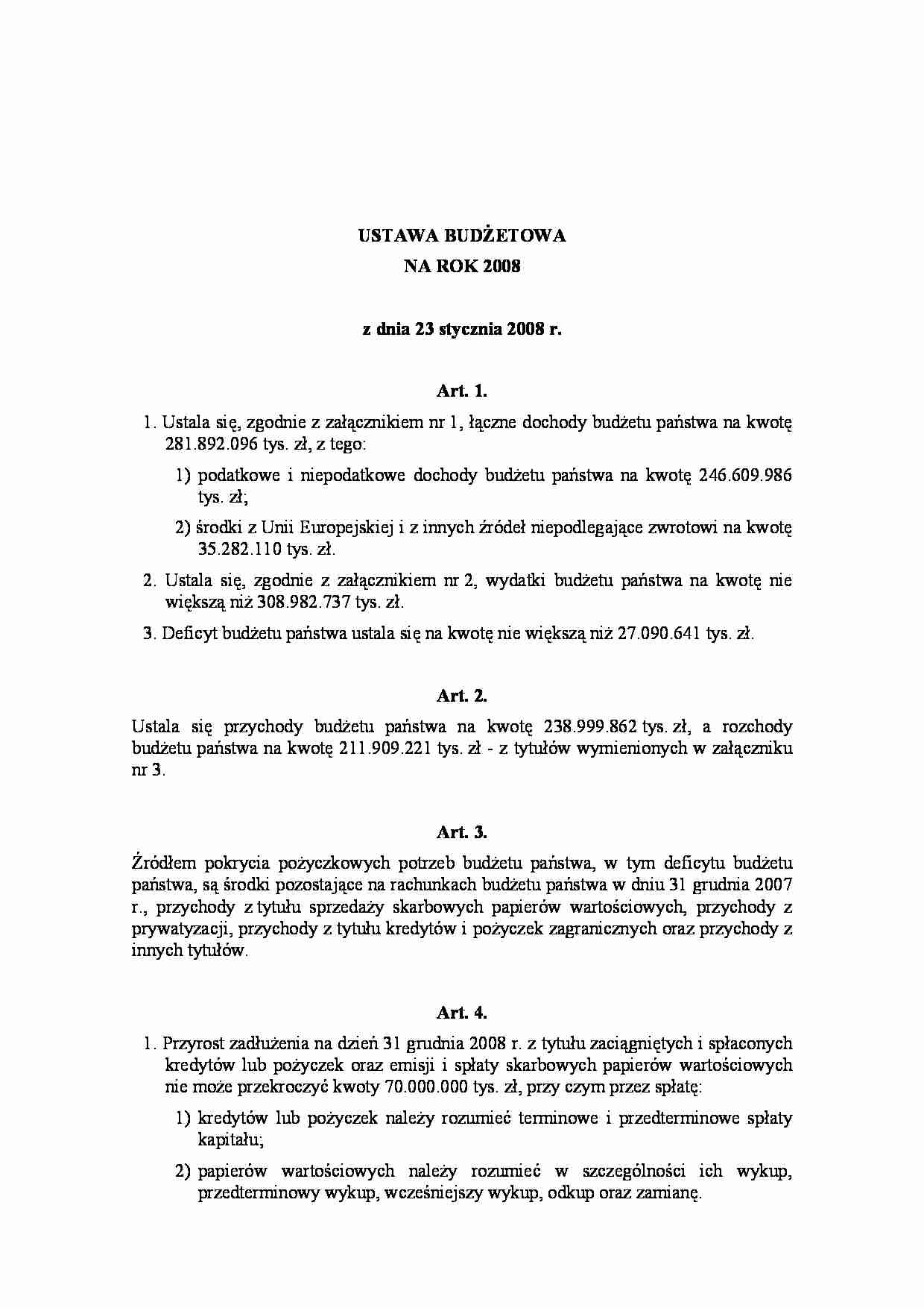 ustawa budżetowa na rok 2004 - strona 1