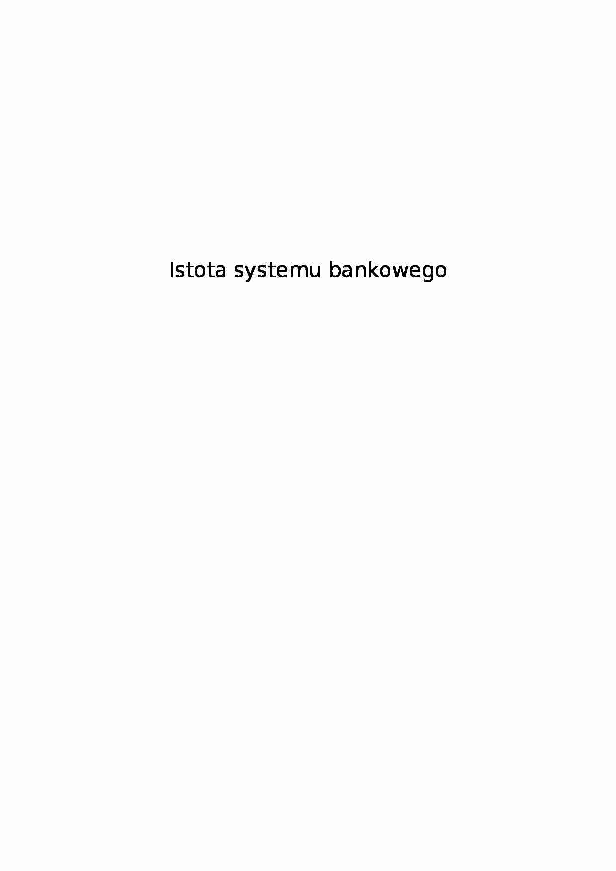 Istota systemu bankowego  - strona 1