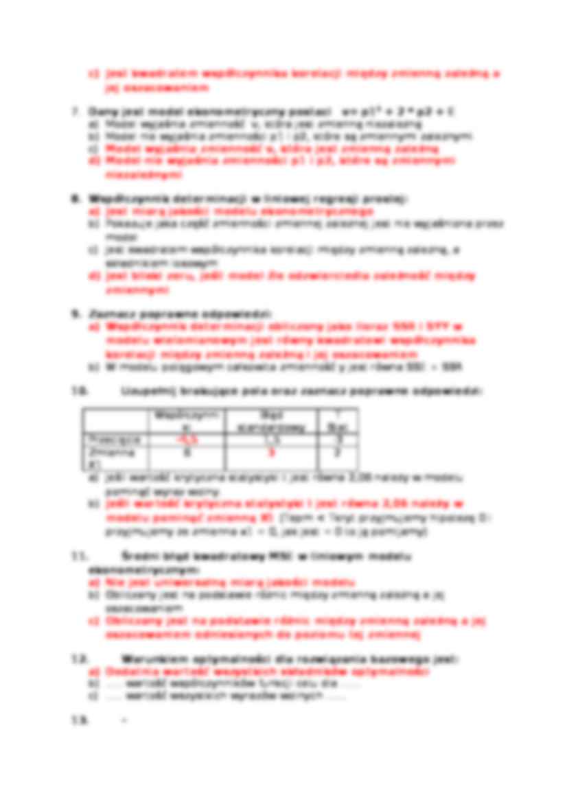 Ekonometria - test (grupa B)  - strona 2