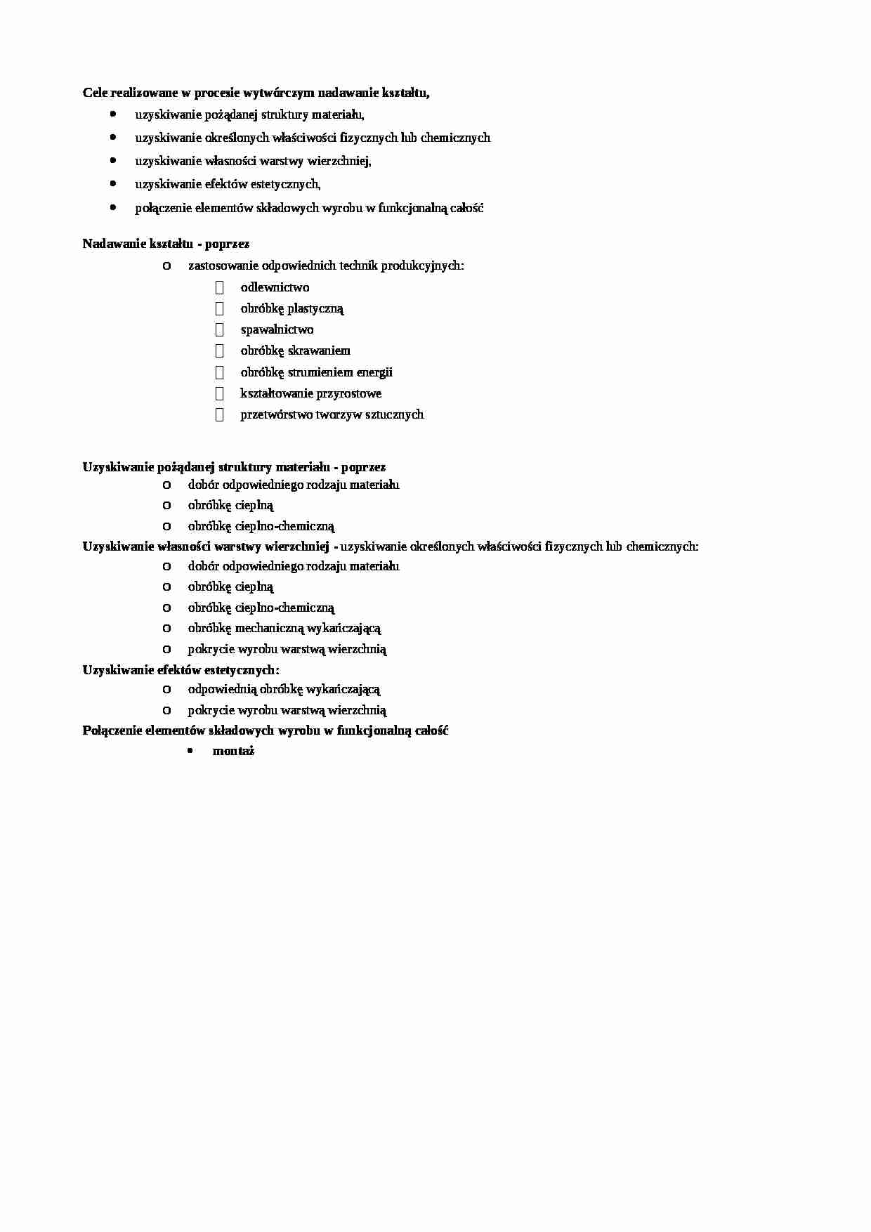 Cele realizowane w procesie wytwrczym - strona 1