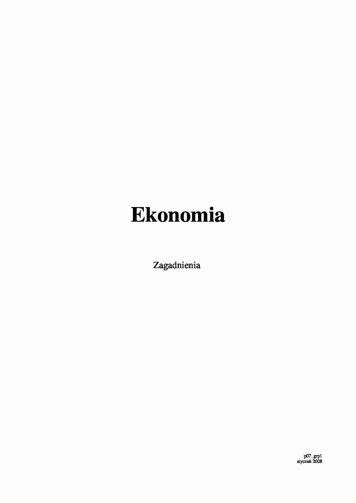 Ekonomia - opracowanie  - strona 1