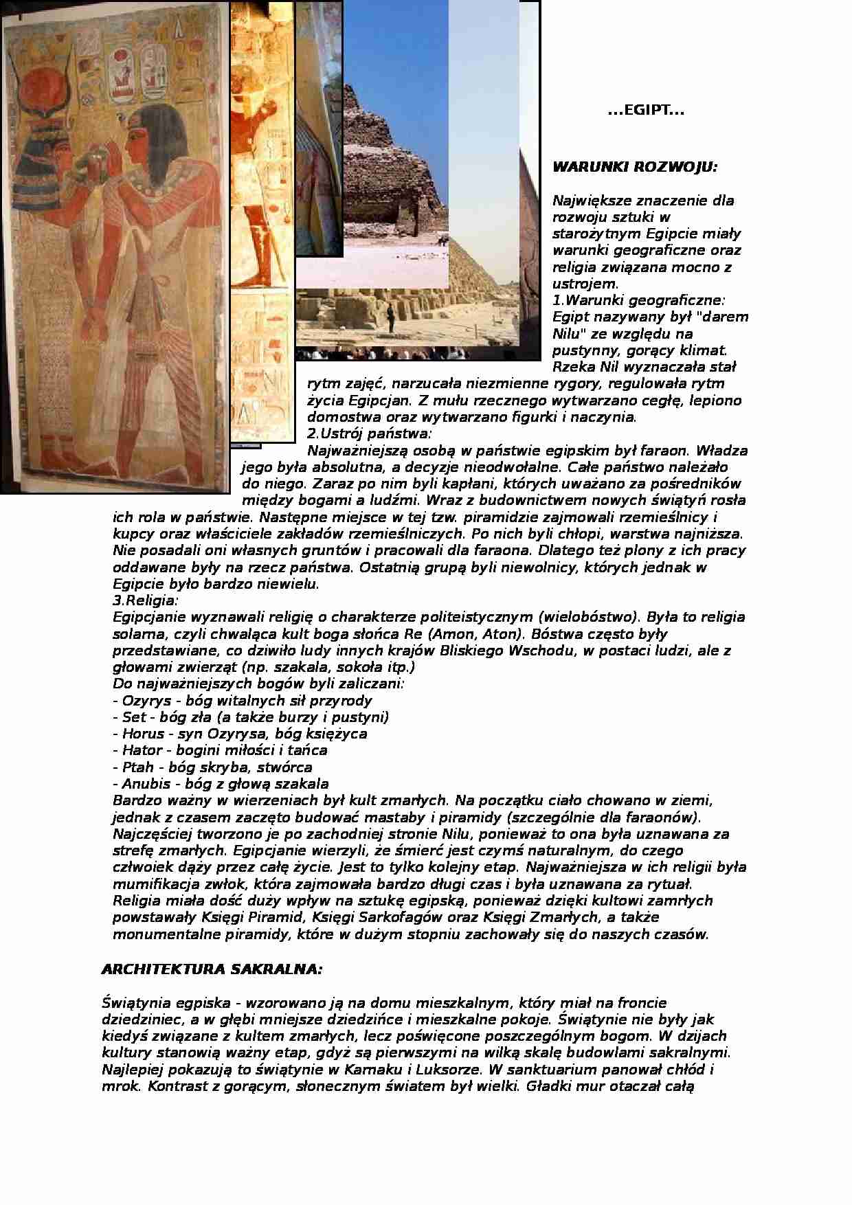 Sztuka starożytna - Egipt - strona 1