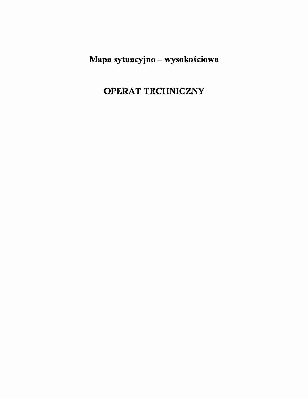 Operat techniczny - geodezja - strona 1
