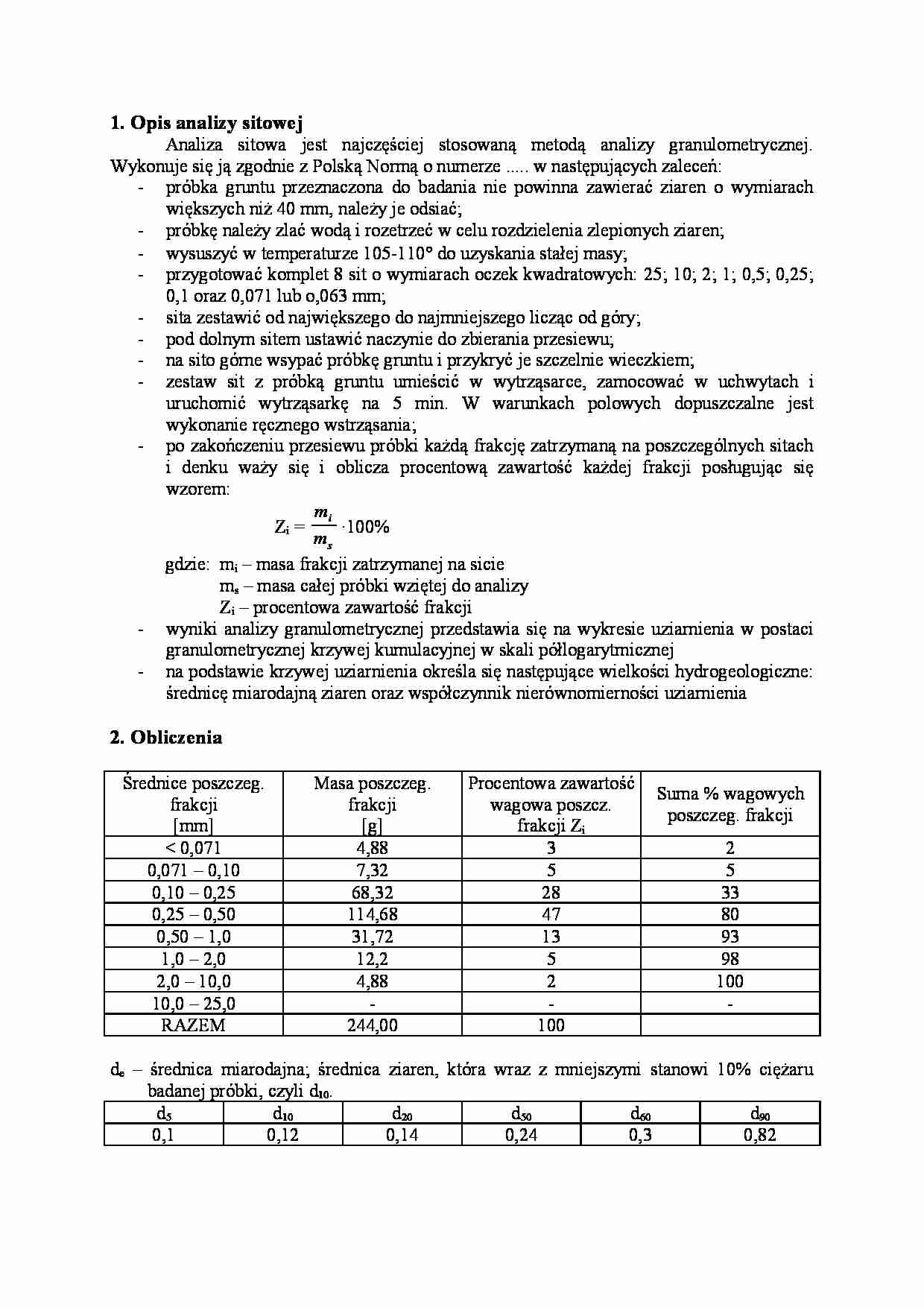 Analiza sitowa - hydrogeologia - strona 1
