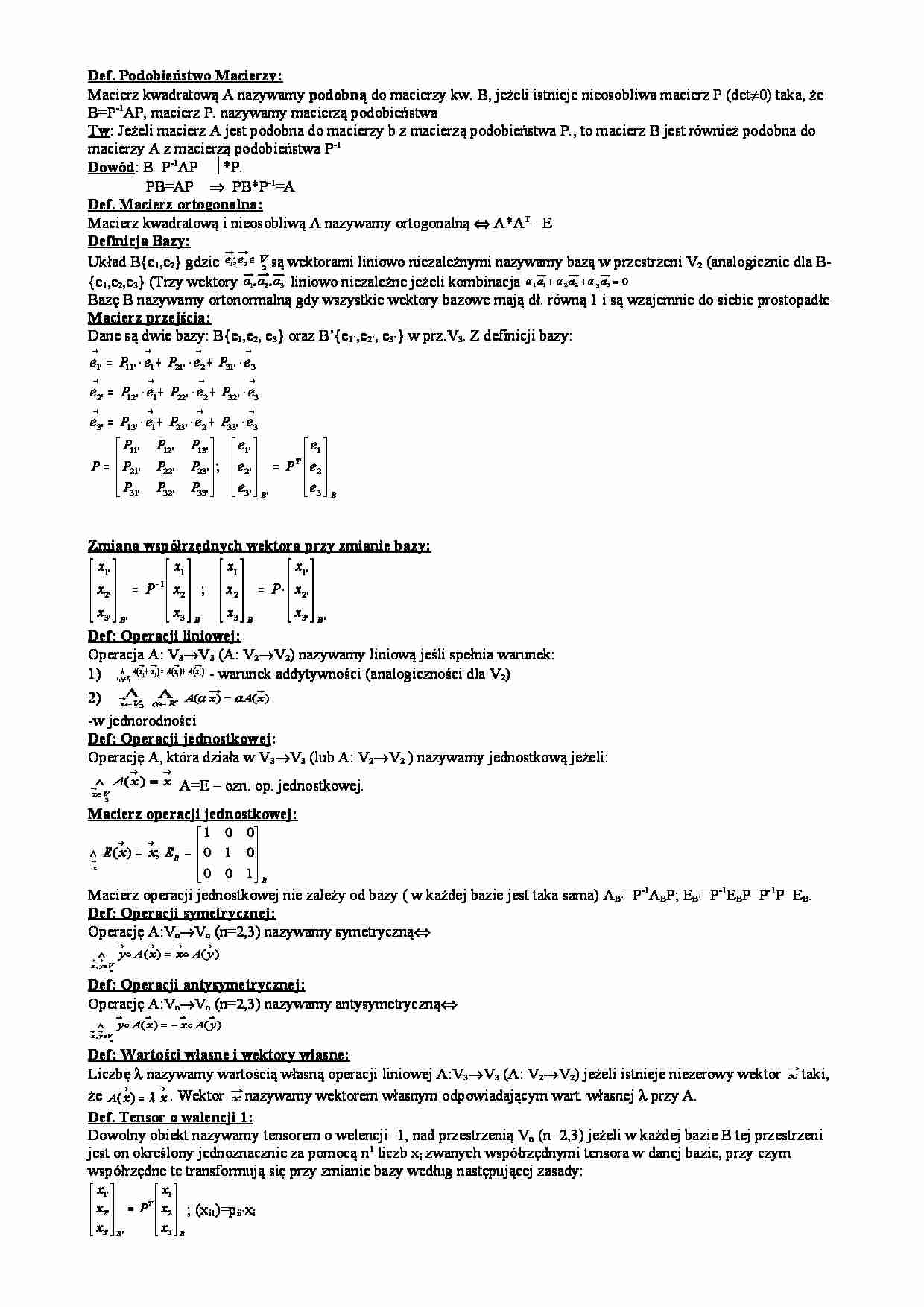 Macierze - matematyka  - strona 1
